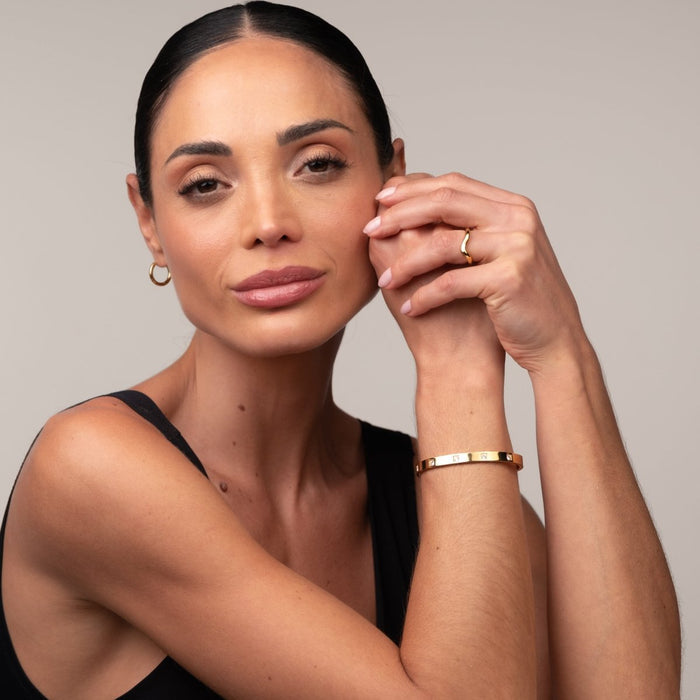 Women's Stainless Steel 18K Gold-Plated Bracelet – Bangle Amelie Cuff – Meiva bracelet view 5