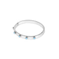 Women's Stainless Steel 18K Gold-Plated Bracelet – Bangle Aqua Stone Silver, Layered – Meiva bracelet