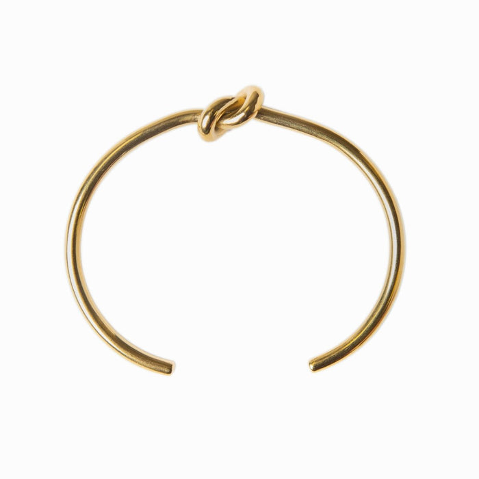 Women's Stainless Steel 18K Gold-Plated Bracelet – Bangle Central Knot Cuff – Meiva bracelet