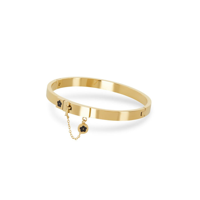 Women's Stainless Steel 18K Gold-Plated Bracelet – Bangle Charme Cuff, Dainty – Meiva bracelet