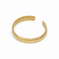 Women's Stainless Steel 18K Gold-Plated Bracelet – Bangle Golden Leaves Cuff, Dainty – Meiva bracelet