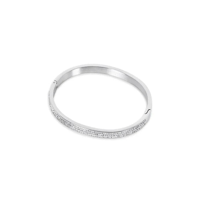 Women's Stainless Steel 18K Gold-Plated Bracelet – Bangle Luxe Silver – Meiva bracelet