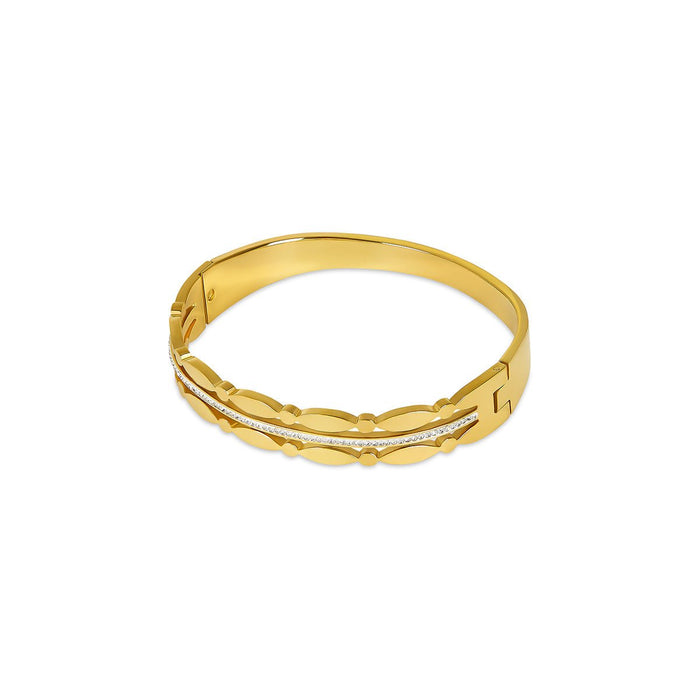 Women's Stainless Steel 18K Gold-Plated Bracelet – Bangle Madison, Layered – Meiva bracelet