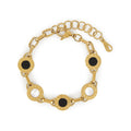 Women's Stainless Steel 18K Gold-Plated Bracelet – Bangle Onyx Milan Cuff – Meiva bracelet