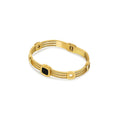 Women's Stainless Steel 18K Gold-Plated Bracelet – Bangle Onyx Summer Cuff – Meiva bracelet