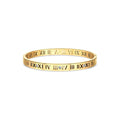 Women's Stainless Steel 18K Gold-Plated Bracelet – Bangle Roman Numeral Cuff, Layered – Meiva bracelet