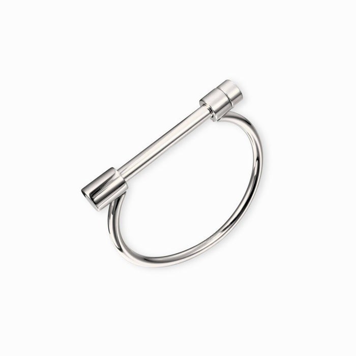 Women's Stainless Steel 18K Gold-Plated Bracelet – Bangle Screw Cuff Silver, Statement – Meiva bracelet