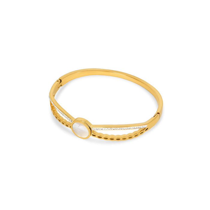 Women's Stainless Steel 18K Gold-Plated Bracelet – Bangle Venus Cuff, Dainty – Meiva bracelet
