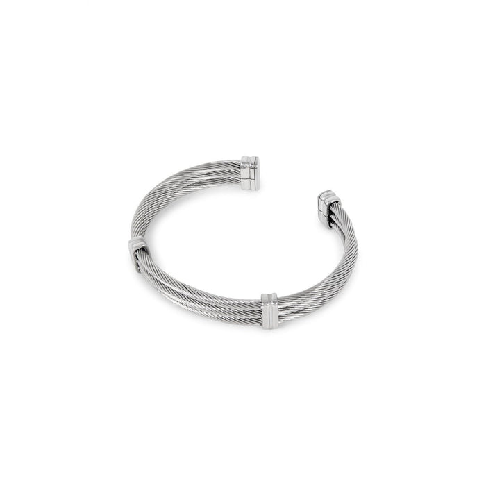 Women's Stainless Steel 18K Gold-Plated Bracelet – Bangle Wire Cuff Silver, Dainty – Meiva bracelet