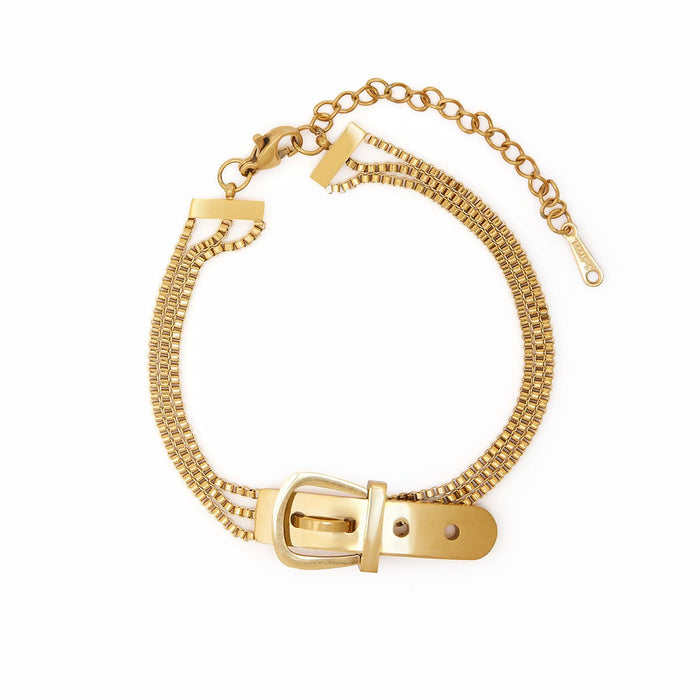 Women's Stainless Steel 18K Gold-Plated Bracelet – Buckle – Meiva bracelet