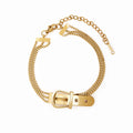 Women's Stainless Steel 18K Gold-Plated Bracelet – Buckle – Meiva bracelet