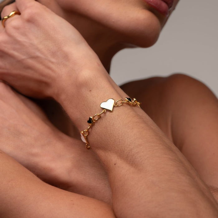 Women's Stainless Steel 18K Gold-Plated Bracelet – Love Glow Monochrome, Dainty – Meiva bracelet view 3