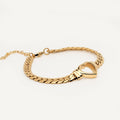Women's Stainless Steel 18K Gold-Plated Bracelet – Minimalist Heart, Dainty – Meiva bracelet