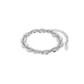 Women's Stainless Steel 18K Gold-Plated Bracelet – Noronha Silver, Layered – Meiva bracelet