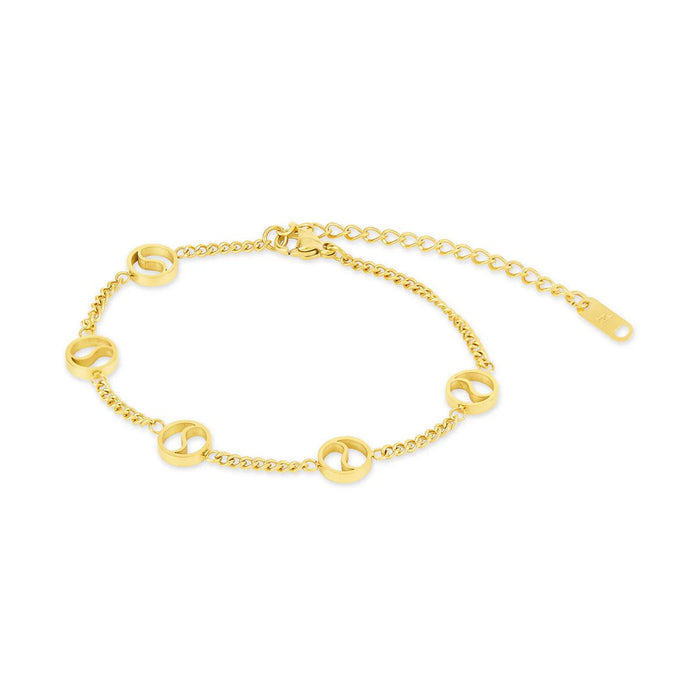 Women's Stainless Steel 18K Gold-Plated Bracelet – Sierra Pendant, Dainty – Meiva bracelet