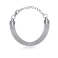Women's Stainless Steel 18K Gold-Plated Bracelet – Smooth Woven Silver – Meiva bracelet