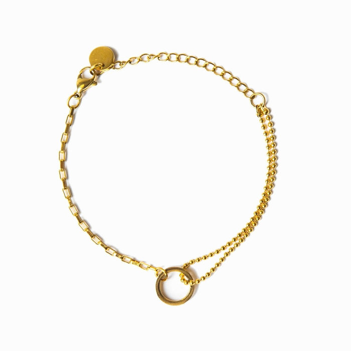 Women's Stainless Steel 18K Gold-Plated Bracelet – Une, Dainty – Meiva bracelet