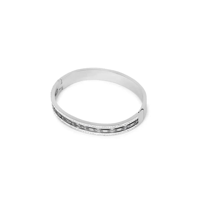 Women's Stainless Steel 18K Gold-Plated Crystal Bracelet – Bangle Ivy Stone Cuff Silver, Dainty – Meiva bracelet