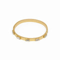 Women's Stainless Steel 18K Gold-Plated Crystal Bracelet – Bangle Navette Cuff – Meiva bracelet