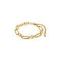 Women's Stainless Steel 18K Gold-Plated Crystal Bracelet – Link, Layered – Meiva bracelet