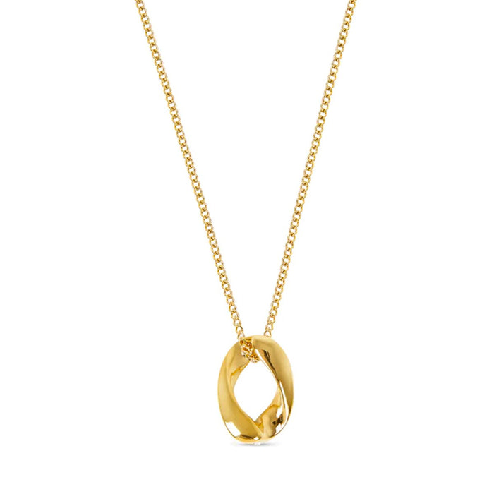 Women's Stainless Steel 18K Gold-Plated Crystal Necklace – Link Pendant – Meiva necklace