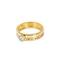 Women's Stainless Steel 18K Gold-Plated Crystal Ring – Queen Stone – Meiva ring