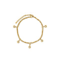 Women's Stainless Steel 18K Gold-Plated Cubic Zirconia Anklet – Atlas – Meiva anklet