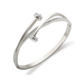 Women's Stainless Steel 18K Gold-Plated Cubic Zirconia Bracelet – Bangle Nail Cuff Silver, Statement – Meiva bracelet