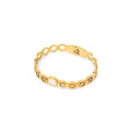 Women's Stainless Steel 18K Gold-Plated Cubic Zirconia Bracelet – Bangle Olivia Stone Cuff, Dainty – Meiva bracelet