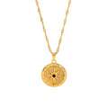 Women's Stainless Steel 18K Gold-Plated Cubic Zirconia Necklace – Compass Rose Star, Layered – Meiva necklace