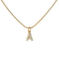 Women's Stainless Steel 18K Gold-Plated Cubic Zirconia Necklace – Initial Letter, Dainty – Meiva necklace