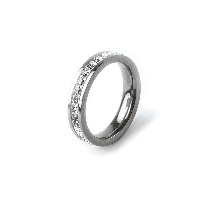 Women's Stainless Steel 18K Gold-Plated Cubic Zirconia Ring – Brilliant Silver, Dainty – Meiva ring