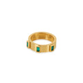 Women's Stainless Steel 18K Gold-Plated Cubic Zirconia Ring – Prestige Cubic, Statement – Meiva ring