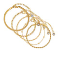 Women's Stainless Steel 18K Gold-Plated Cubic Zirconia Set – Glamour Bracelet, Dainty – Meiva set