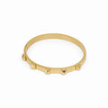 Women's Stainless Steel 18K Gold-Plated Earrings – Bangle Studded Cuff Bracelet, Statement – Meiva earrings