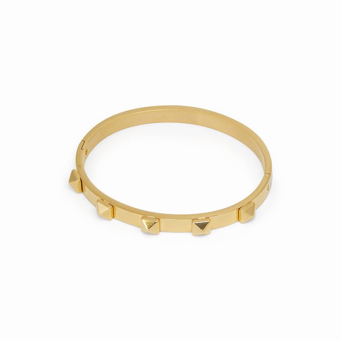 Women's Stainless Steel 18K Gold-Plated Earrings – Bangle Studded Cuff Bracelet, Statement – Meiva earrings
