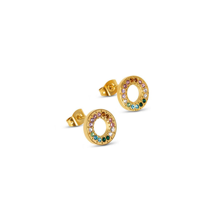 Women's Stainless Steel 18K Gold-Plated Earrings – Chloe, Dainty – Meiva earrings