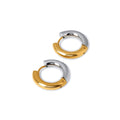 Women's Stainless Steel 18K Gold-Plated Earrings – Contrast Hoop, Statement – Meiva earrings