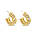 Women's Stainless Steel 18K Gold-Plated Earrings – Hoop Date Hoop Earring – Meiva earrings