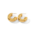 Women's Stainless Steel 18K Gold-Plated Earrings – Hoop Lola Chunky Hoop, Statement – Meiva earrings