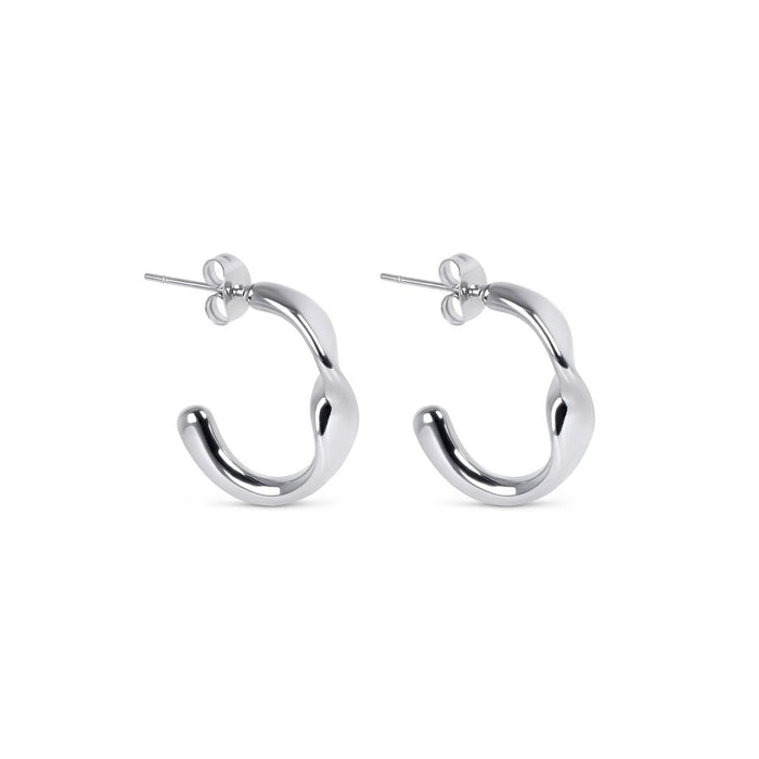 Women's Stainless Steel 18K Gold-Plated Earrings – Hoop Luci Hoop Earring Silver – Meiva earrings