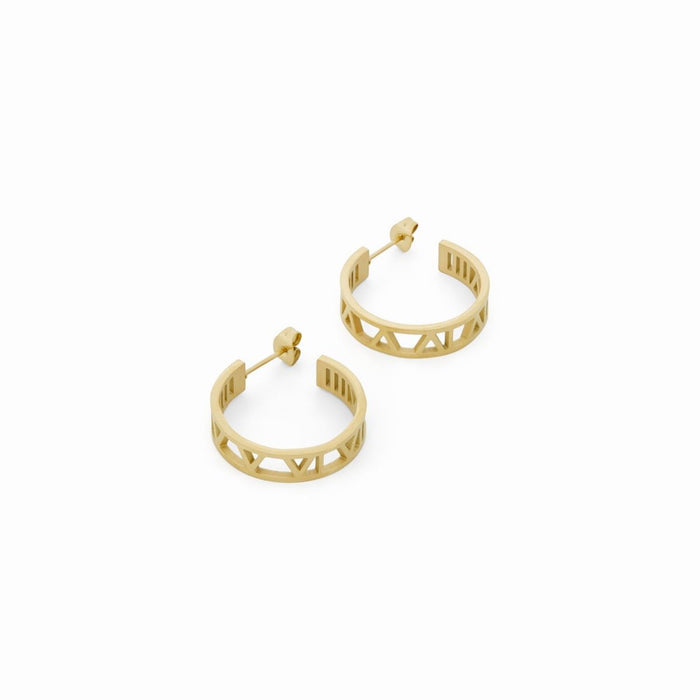 Women's Stainless Steel 18K Gold-Plated Earrings – Hoop Numeral Hoop – Meiva earrings