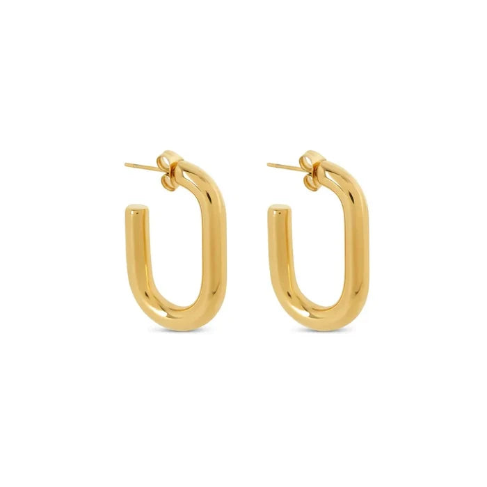 Women's Stainless Steel 18K Gold-Plated Earrings – Hoop Piper Hoop, Dainty – Meiva earrings