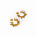 Women's Stainless Steel 18K Gold-Plated Earrings – Hoop Spike Hoop, Statement – Meiva earrings