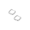Women's Stainless Steel 18K Gold-Plated Earrings – Hoop Square Hoop Silver, Statement – Meiva earrings