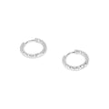 Women's Stainless Steel 18K Gold-Plated Earrings – Hoop Textured Hoop Silver – Meiva earrings
