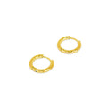 Women's Stainless Steel 18K Gold-Plated Earrings – Hoop Textured Hoop – Meiva earrings