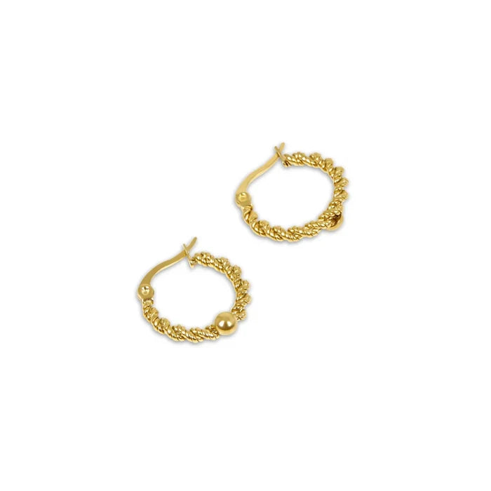 Women's Stainless Steel 18K Gold-Plated Earrings – Hoop Twist Hoop, Dainty – Meiva earrings