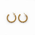 Women's Stainless Steel 18K Gold-Plated Earrings – Hoop Twist Hoop, Layered – Meiva earrings