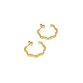 Women's Stainless Steel 18K Gold-Plated Earrings – Hoop Wavy Texture Hoop – Meiva earrings